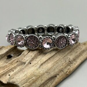 Elegant Pink and Silver Bracelet